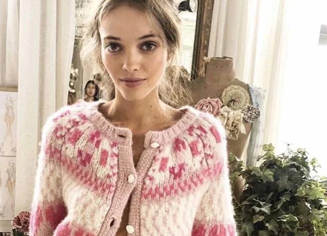 Elsie Hand Knit Cotton Cashmere Pink Heart Sweater – Udall International