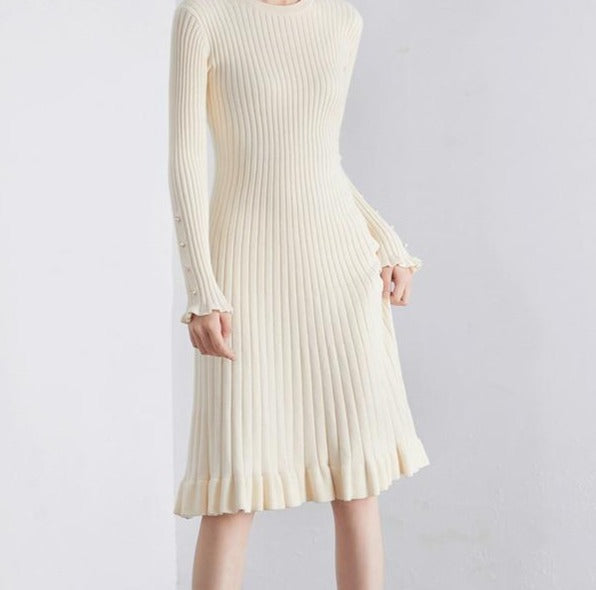 Elizabeth Pleated Midi Sweater Dress (M-XXL) – Udall International