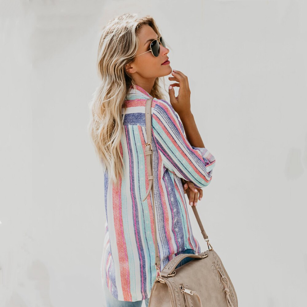 Samantha Linen Colorful Striped Shirt