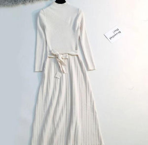 White Cream (Beige) Knit Dress