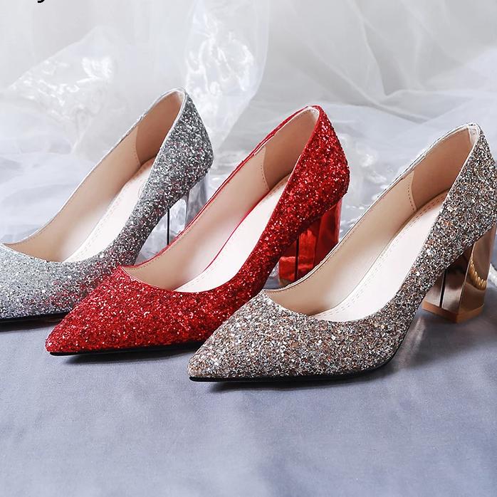 Elle Glitter Chunky Heel Shoe Exclusive – Udall International