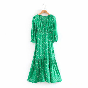 Kelly Green Polka Dot Dress