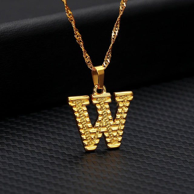 Tiny Gold Initial Letter Necklace
