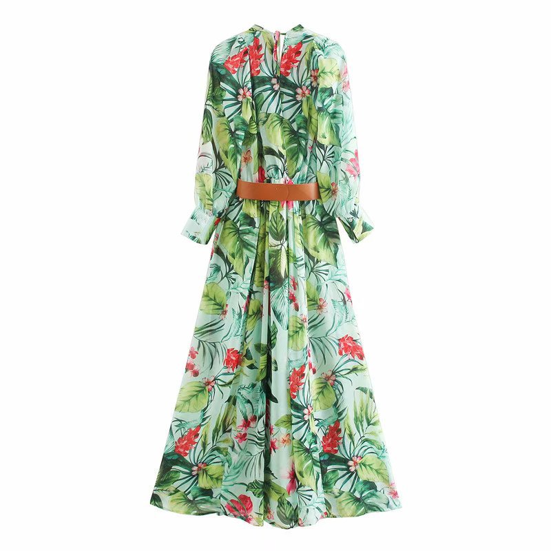 Karen Floral Green Dress