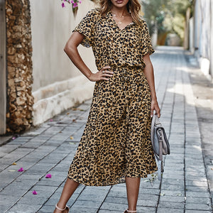 Julianne Leopard Shirt Dress