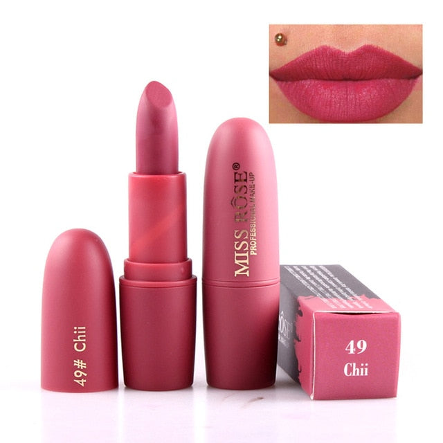 Matte Dark Brick Red Lipstick