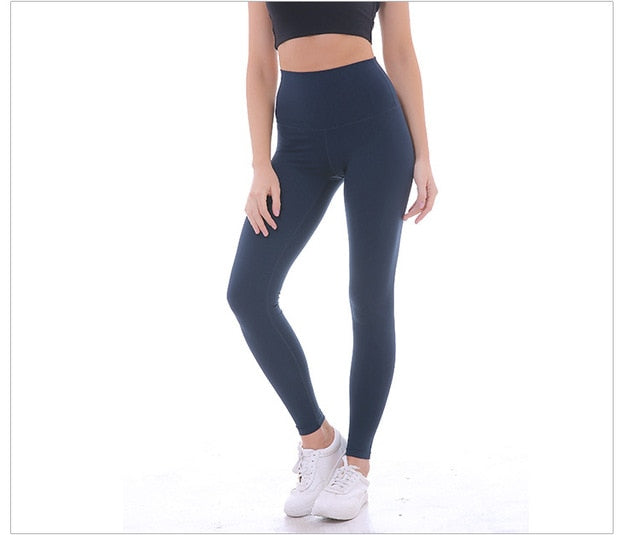 GetUSCart- Lingswallow High Waist Yoga Pants - Yoga Pants with Pockets  Tummy Control, 4 Ways Stretch Workout Running Yoga Leggings (Capris Navy  Blue, Medium)