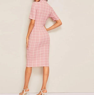 Jackie Pink Summer Short Sleeve Bodycom Dress