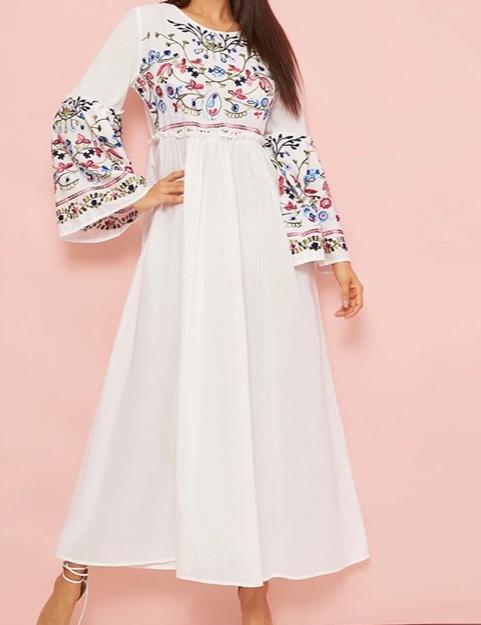 Charlotte Flowered Embroidered Maxi Dress